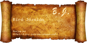 Biró Józsiás névjegykártya
